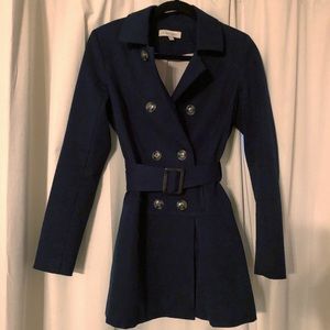 Navy belted trench jacket
